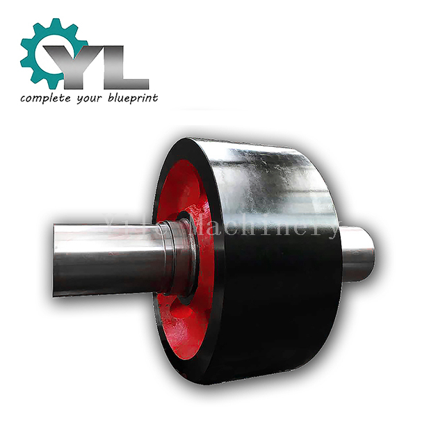 Cement Rotary Kiln Casting Support Roller Wheel Roller With Shaft